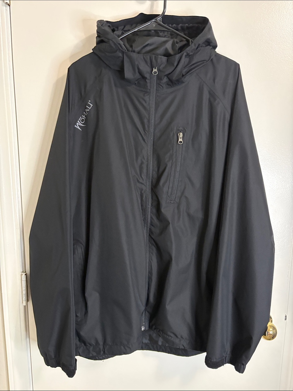 Men's Black Windbreaker Hooded Jacket by WoHALI